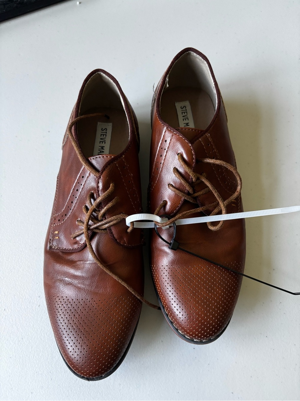 Steve Madden boys  Brown Leather Oxford Shoes